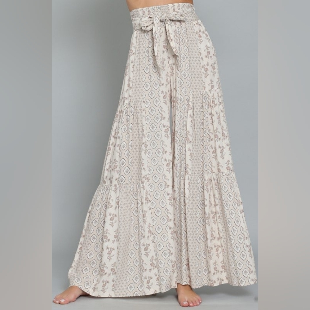 Baltic Born Women’s High Waist Boho Print Wide Leg Pants Size M - Picture 3 of 14